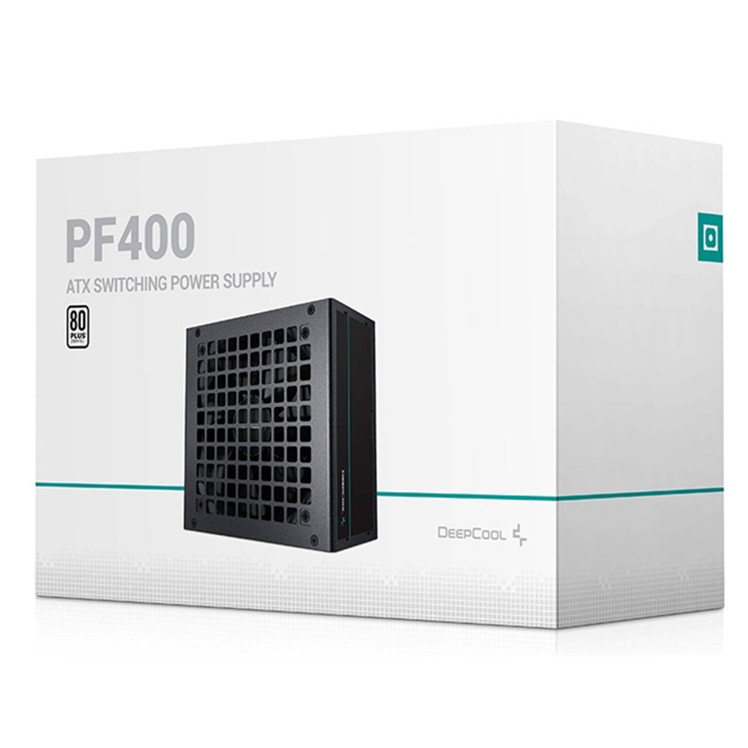 DeepCool PF400 80 PLUS Standard Power Supply 400W, Silent Hydraulic Bearing Fan, Reliable Protection, Flat Black Cables, 85% Efficiency