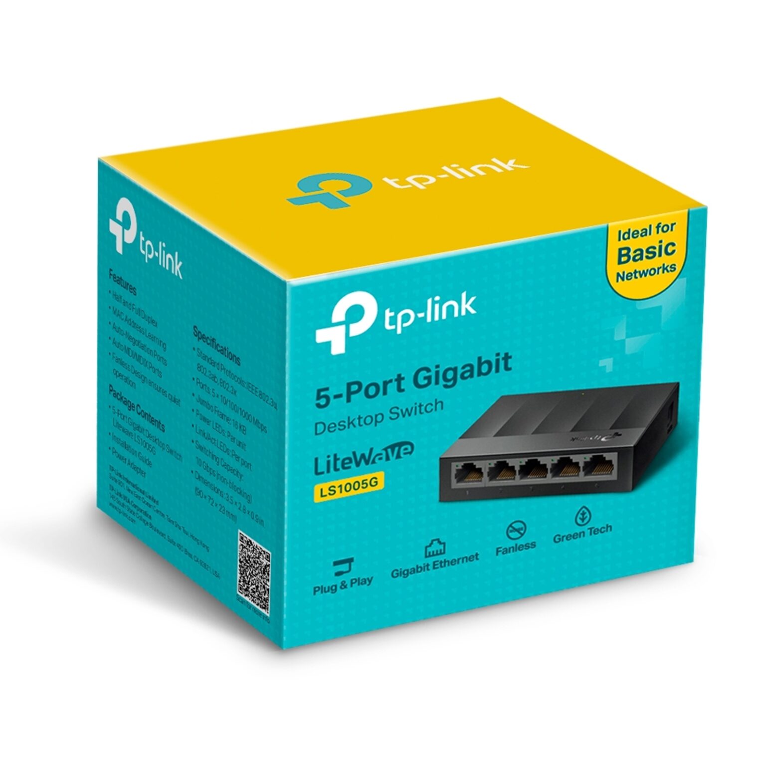 TP-Link LiteWave LS1005G 5-Port 10/100/1000Mbps Gigabit Desktop Network Switch
